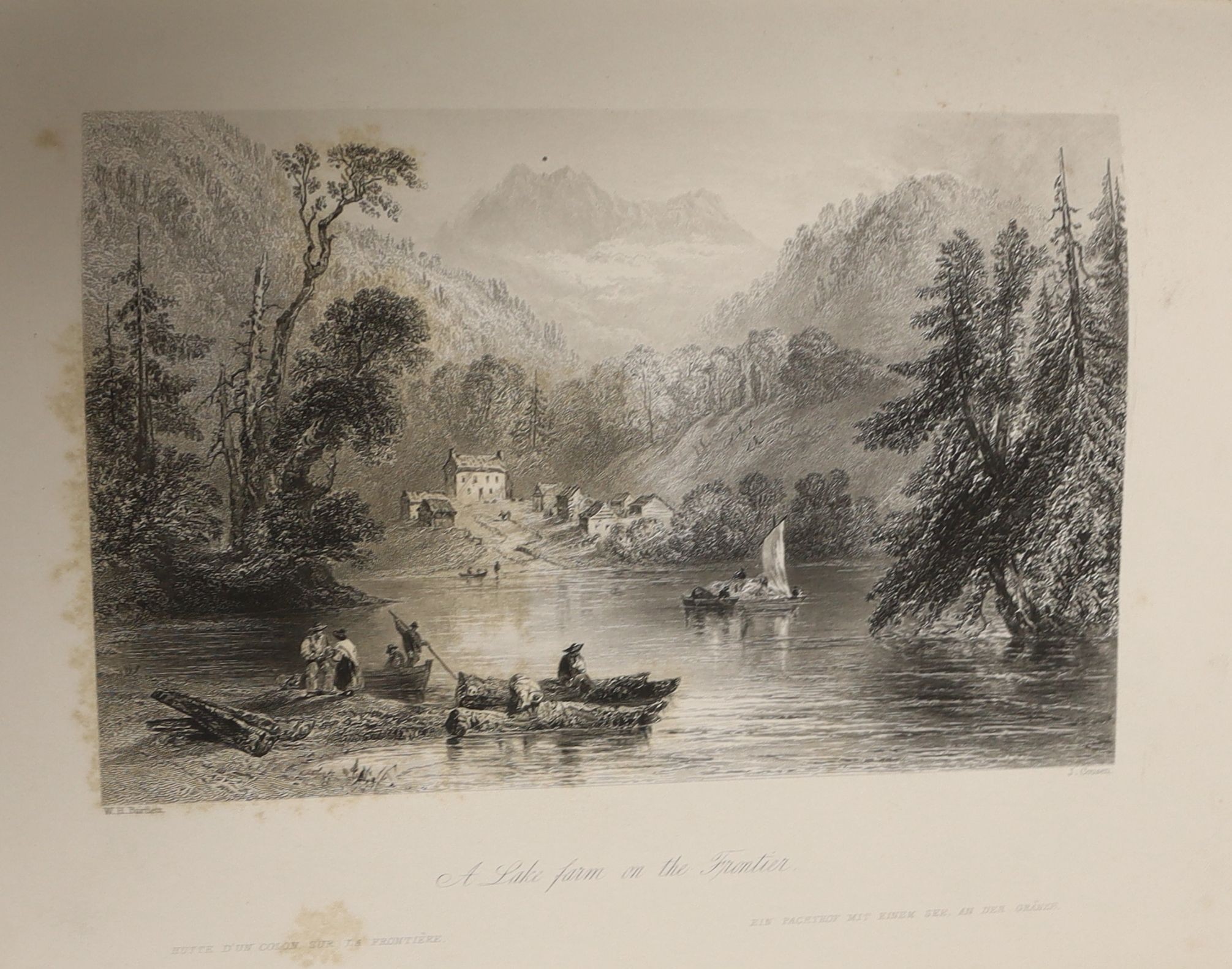 Willis, N.P. Canadian Scenery Illustrated. vol ii only (of 2), pictorial engraved and printed titles, 62 steel engraved plates; publisher's half morocco and cloth, g.e., folio. 1842